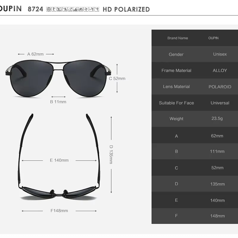 Sunglasses Men Polarized Sunglasses Aluminum Leg Frame UV400 Sun Glasses Classic Pilot Mirror Sunglasses Men