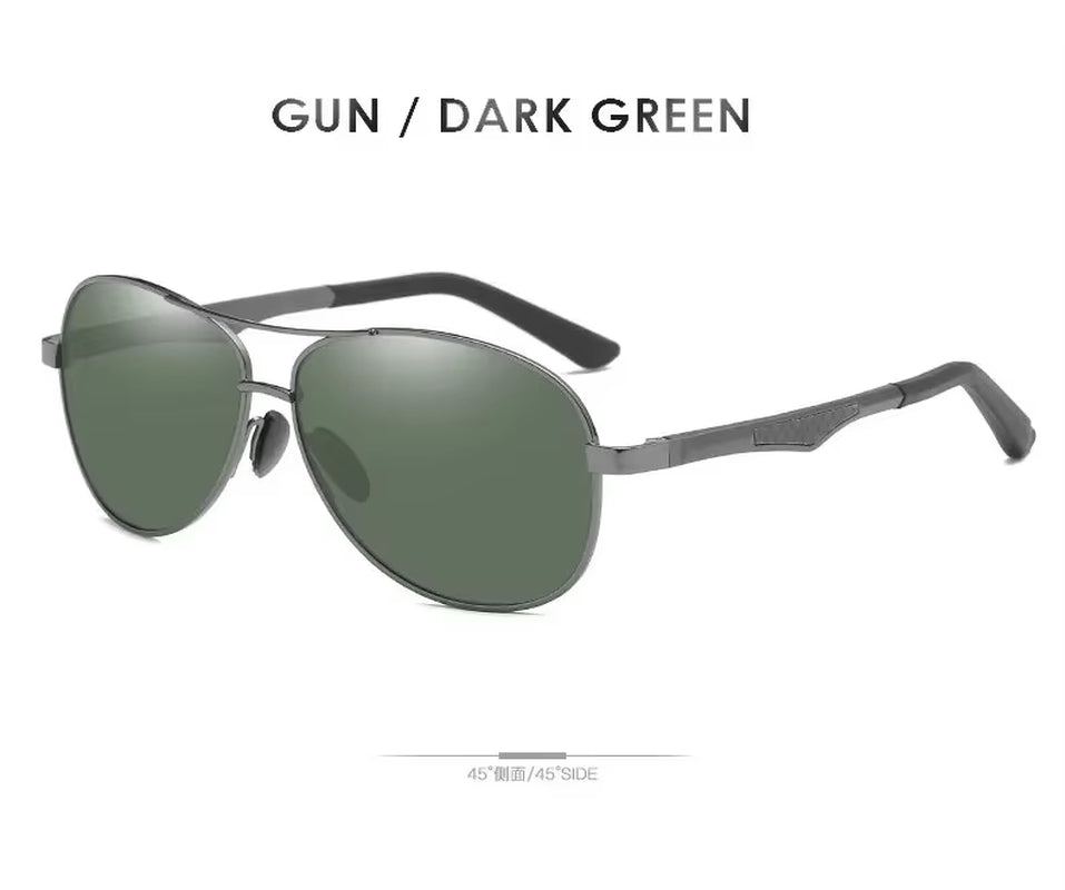 Sunglasses Men Polarized Sunglasses Aluminum Leg Frame UV400 Sun Glasses Classic Pilot Mirror Sunglasses Men
