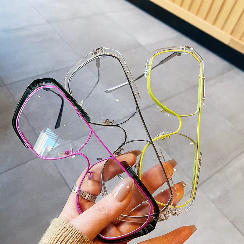 Oversized Sunglasses Women Fashion Sun Glasses for Women Brand Designer Vintage Glasses Men Square Sunglasses Men Metal Eyewear