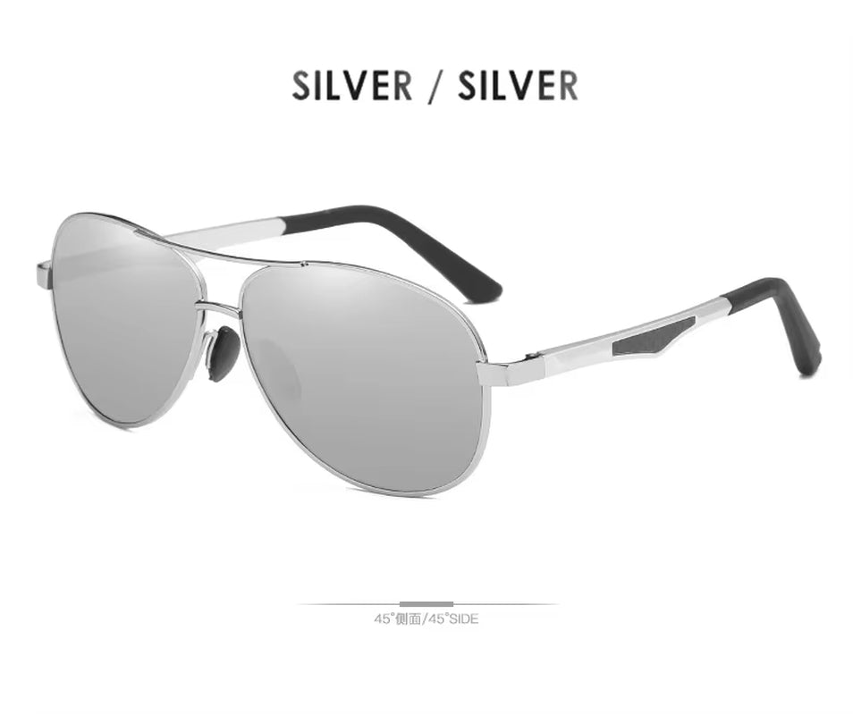 Sunglasses Men Polarized Sunglasses Aluminum Leg Frame UV400 Sun Glasses Classic Pilot Mirror Sunglasses Men