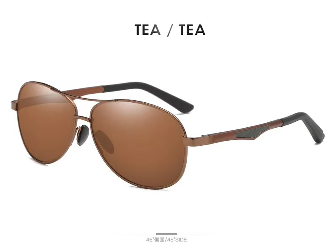 Sunglasses Men Polarized Sunglasses Aluminum Leg Frame UV400 Sun Glasses Classic Pilot Mirror Sunglasses Men